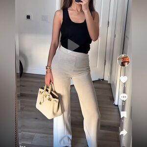 Zara Women's Cream straight leg Pants beige